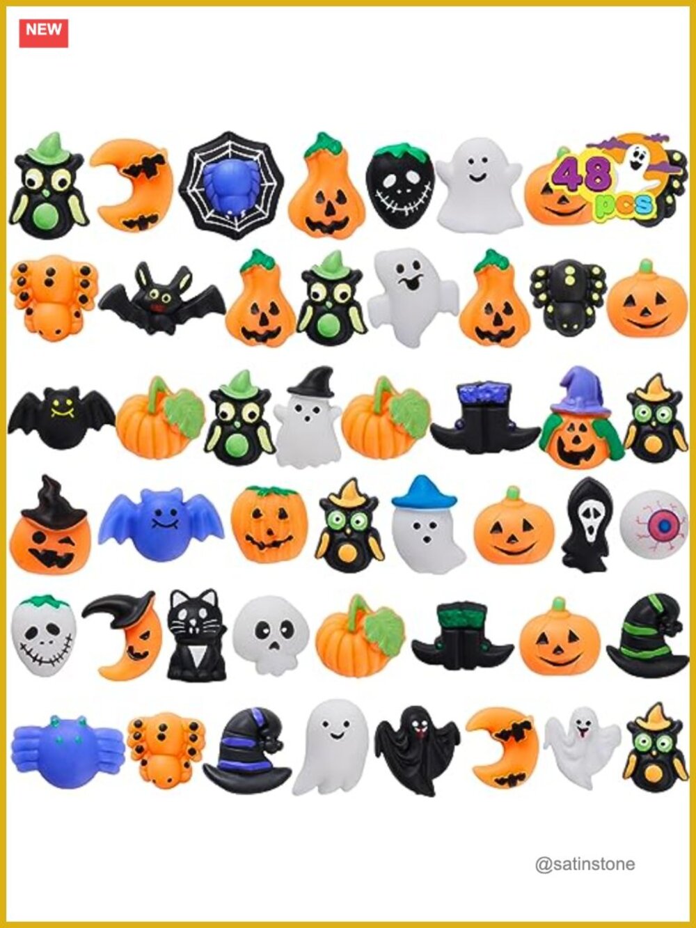 Halloween Mochi Squishy Toys 48 Pcs Stress Relief Anxiety Gift Party